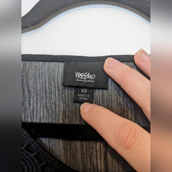 Mossimo Black Sheer Swimsuit Coverup with Lace Detail sz XS - Picture 5 of 10